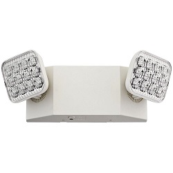 SI.A-LL EU2 LED HD M6 2 Light 12in Wall-Mount White LED Emergency Fixture Unit with Adjustable Optics