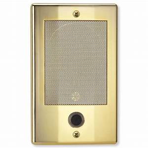 Nutone NDB300BB Door Speakers for Intercoms, 4-3/16w x 6-5/16h x 1-3/8d, projects 1-9/16” from surface in Bright Brass