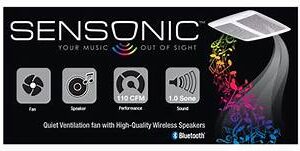 Nutone SENSONIC SPK110 Fan with Speaker. Ventilation for you the music fan Brilliant audio performance concealed behind your fan grille.