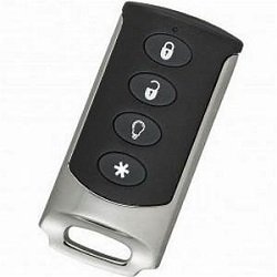 Interlogix TX-E10 4-Button Chrome Wireless Keyfob, 319.5MHz